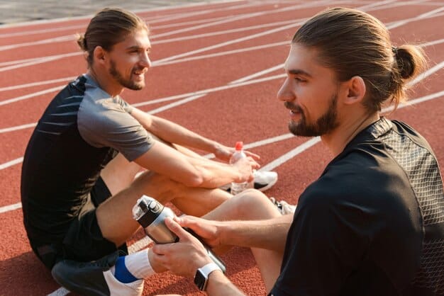 The US athlete competing in their first event after the injury, showing visible signs of determination and focus. The image captures a key moment in their performance, such as a jump, sprint, or successful lift.