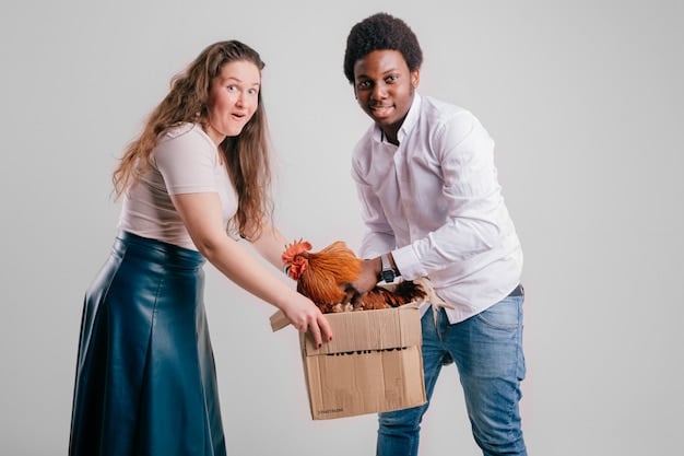 A young man helping a woman with a disability to carry her groceries into her home. The image focuses on the positive interaction and the helpful nature of the act.