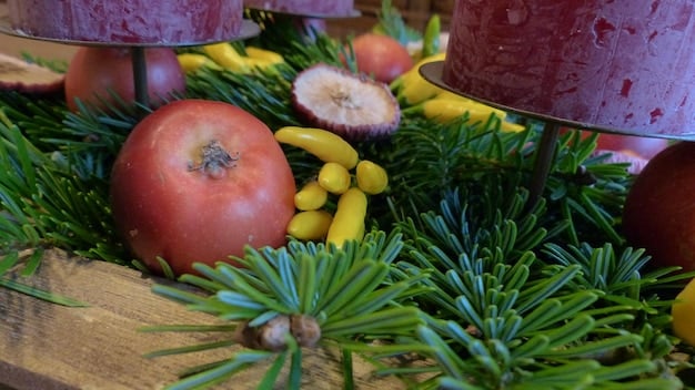 A vibrant and colorful display of fresh, locally sourced fruits and vegetables at a farmers market, emphasizing the benefits of a plant-rich diet and supporting local agriculture.