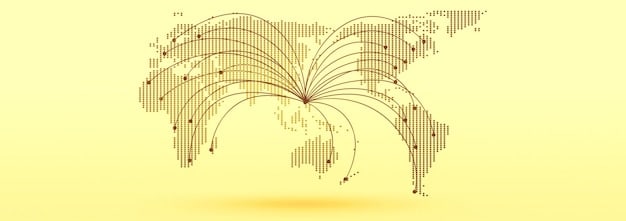 A detailed map of the world with interconnected lines representing global financial flows, highlighting areas of tax havens, watched over by a stylized eye symbolizing international oversight