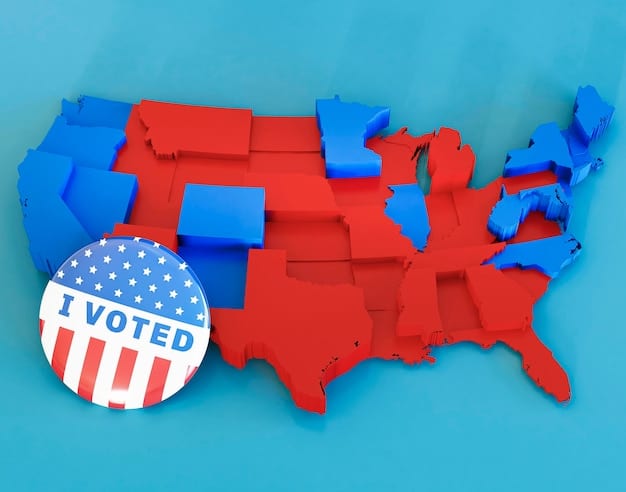 A detailed map of the United States with various states highlighted in different colors, representing different voting laws or legislative approaches to election administration.