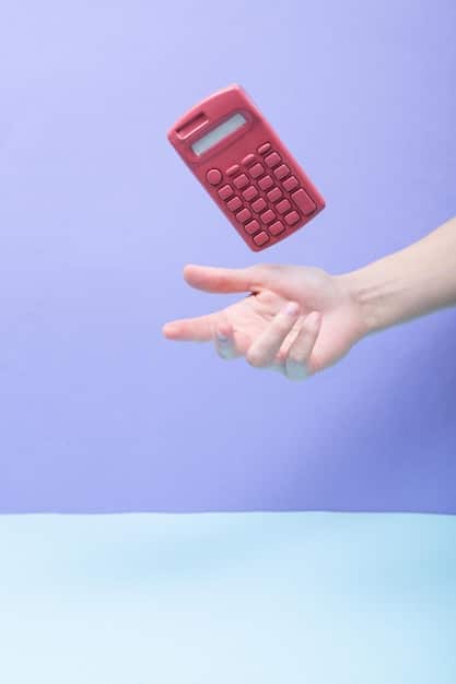 A person's hand holding a calculator, with numbers representing rising interest rates visible on the screen, while in the background, out of focus, are diverse financial documents like bank statements and investment portfolios, symbolizing comprehensive financial planning.
