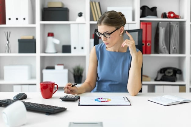 A freelancer sitting at a desk surrounded by tax documents and a calculator, looking slightly overwhelmed but focused, symbolizing the complexity of self-employment taxes.