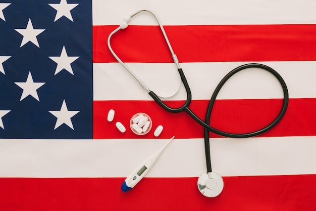 A depiction of the American flag seamlessly integrated with medical symbols, such as a stethoscope and a caduceus. This image symbolizes the intersection of healthcare policy and national identity, emphasizing the importance of National Healthcare Reform: Understanding the Proposed Changes and Their Potential Impact on Americans.