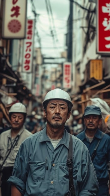 A split image showing a US factory worker on one side and a Chinese factory worker on the other, symbolizing the trade and manufacturing relationship between the two countries in the context of 'US Trade Relations with Key Partners: Recent Developments and Future Outlook'.