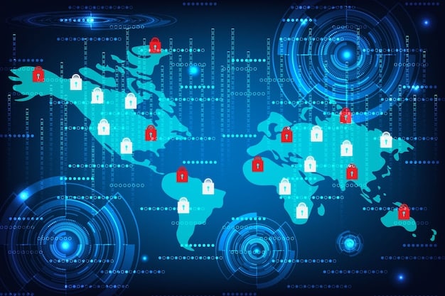 A visual representation of global cybersecurity cooperation, showing various nations connected through a digital network, sharing threat intelligence and coordinating incident responses. Emphasizes a global effort to provide a National Security Alert: Increased Cyberattacks on Critical Infrastructure - What's Being Done?