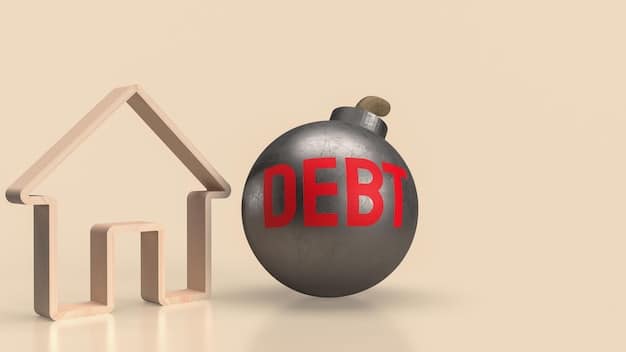 A visual representation of the debt snowball method, with small debts being paid off quickly, leading to a larger debt melting away. The image illustrates debt reduction as a key component in the strategy to Boost Your Savings: 4 Personal Finance Habits to Adopt Before the End of the Year.