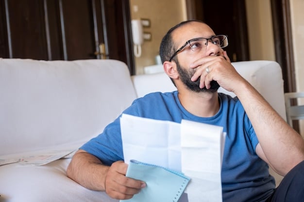 A person looking at their insurance bill with a puzzled expression on their face, under the text Navigating Insurance Options for Mental Health Services.