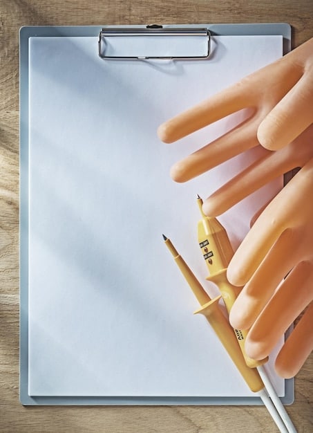 A close-up shot of a hand highlighting a section of a health insurance policy document with a pen, surrounded by other papers, a tablet, and a coffee cup on a wooden desk. The focus is on dense policy wording, indicating careful review.