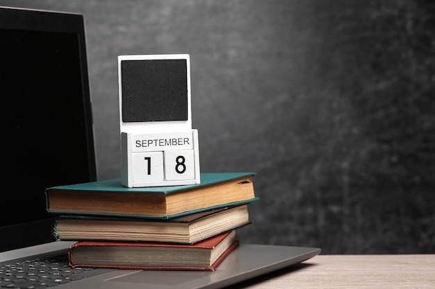 A calendar highlighting important dates for college applications, such as application deadlines (November 1st, January 1st, etc.), test registration dates, and financial aid deadlines. Pens, highlighters, and sticky notes surround the calendar, emphasizing the importance of staying organized while learning how to navigate the US College Application Process in 2025: A Step-by-Step Guide for High School Seniors.