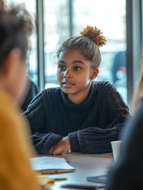 A high school counselor is holding a one-on-one meeting with a student in a quiet, comfortable office setting. The counselor is actively listening and providing guidance, helping the student navigate emotional challenges and set personal goals. This illustrates the support systems needed to answer the core question of 'how can US educators effectively integrate Social-Emotional Learning (SEL) into the curriculum?'.