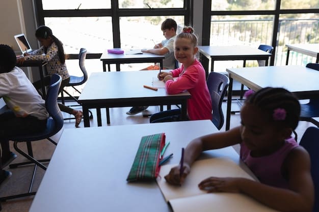 An image of a modern charter school classroom with students actively engaged in a hands-on project-based learning activity, showcasing the innovative teaching methods often found in charter schools and the focus on student engagement. The image represents What are the Key Differences Between US Public, Private, and Charter Schools and Which is Right for Your Child?.