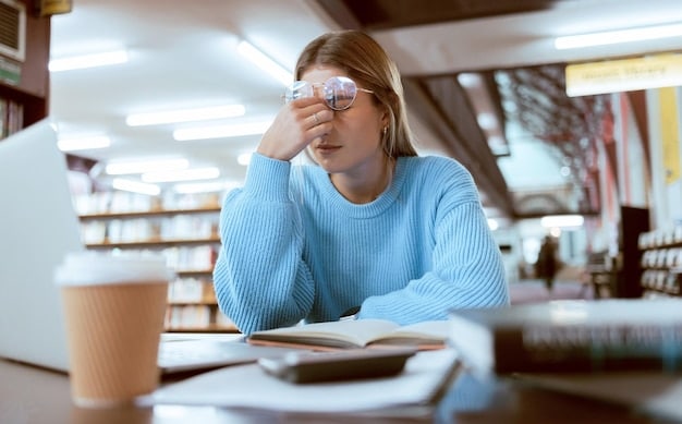 A close-up of a stressed US student taking a test, with blurred vision and sweaty palms. The student is biting their lip and appears panicked. The image highlights the physical and emotional symptoms of test anxiety, emphasizing the need for effective management techniques. The student is clearly struggling with What are the 3 Most Effective Strategies for US Students to Manage Test Anxiety and Improve Performance?.