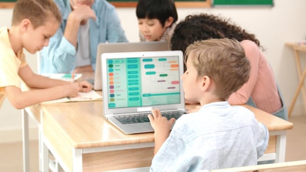 A close-up view of a school dashboard showing various data points, including student attendance, grades, and behavior metrics. The interface is clean and intuitive, highlighting the importance of data visualization in supporting educators. The image represents tools for How Can US Educators Use Data Analytics to Identify At-Risk Students and Provide Targeted Support?