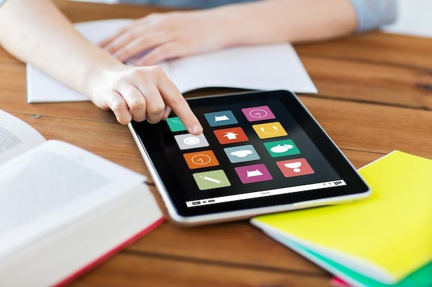 A screenshot of a gamified learning application on a tablet. The interface includes points, badges, and a leaderboard. Several students are shown using the app in a classroom setting. Gamification shows that What are the Latest Innovations in US Educational Technology and How Can They Enhance Learning? are enhancing enjoyment in the classroom.